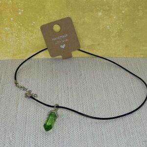 Handmade Green Crystal Pendant Necklace